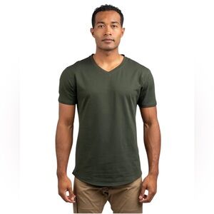 BYLT Drop-Cut V-Neck Shirt Size XXL Forest Green Athleisure Casual Workout Gym